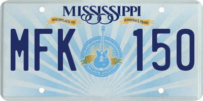 MS license plate MFK150