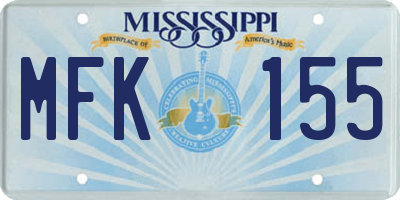 MS license plate MFK155