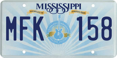 MS license plate MFK158