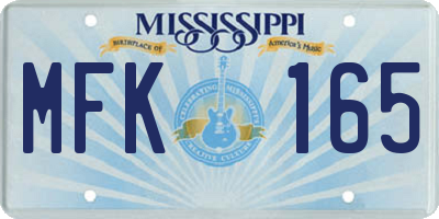 MS license plate MFK165