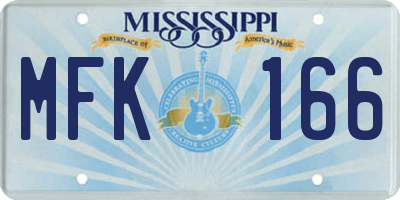 MS license plate MFK166