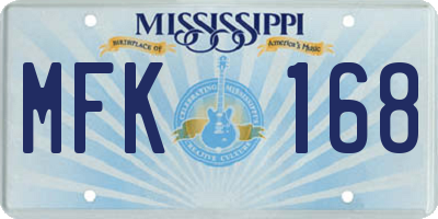 MS license plate MFK168