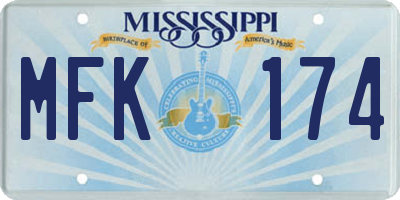 MS license plate MFK174