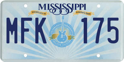 MS license plate MFK175
