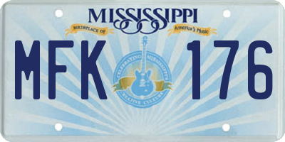 MS license plate MFK176