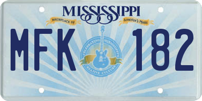 MS license plate MFK182