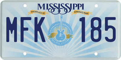 MS license plate MFK185