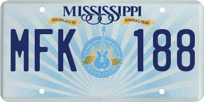 MS license plate MFK188