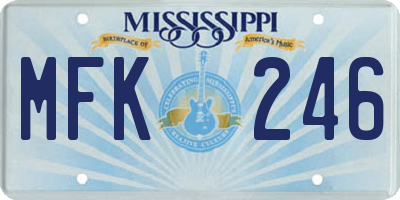 MS license plate MFK246