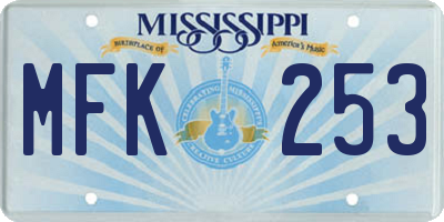 MS license plate MFK253