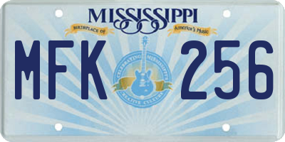 MS license plate MFK256