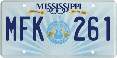 MS license plate MFK261