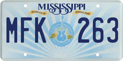 MS license plate MFK263