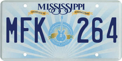 MS license plate MFK264