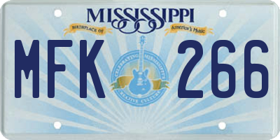 MS license plate MFK266