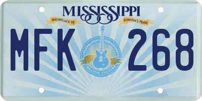 MS license plate MFK268