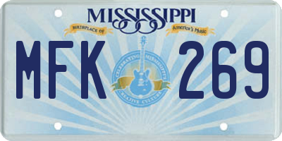 MS license plate MFK269