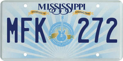 MS license plate MFK272