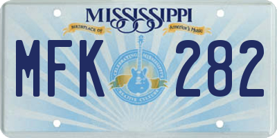 MS license plate MFK282
