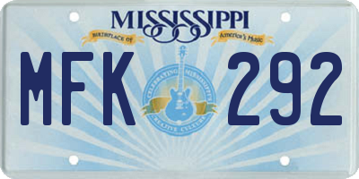 MS license plate MFK292