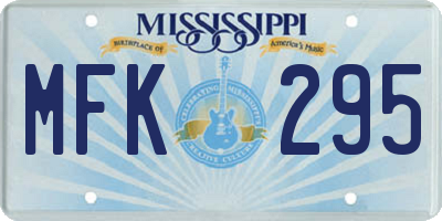 MS license plate MFK295