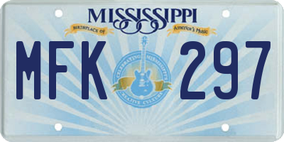 MS license plate MFK297