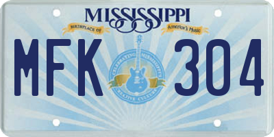 MS license plate MFK304