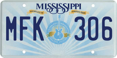 MS license plate MFK306