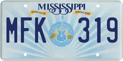 MS license plate MFK319