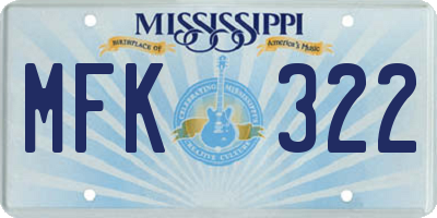 MS license plate MFK322