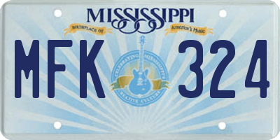 MS license plate MFK324