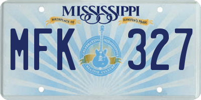 MS license plate MFK327