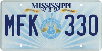 MS license plate MFK330