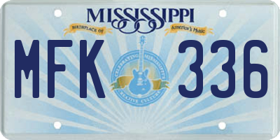 MS license plate MFK336