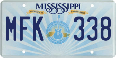 MS license plate MFK338
