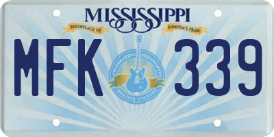MS license plate MFK339