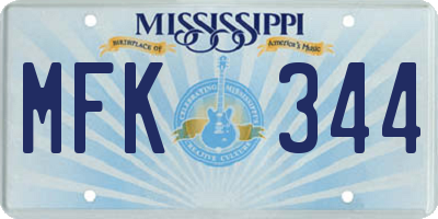 MS license plate MFK344