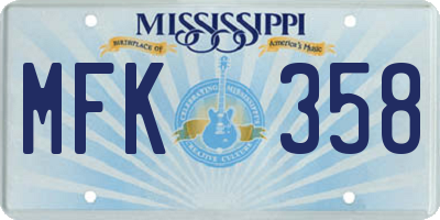 MS license plate MFK358