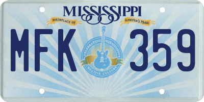 MS license plate MFK359