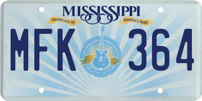 MS license plate MFK364