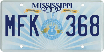 MS license plate MFK368