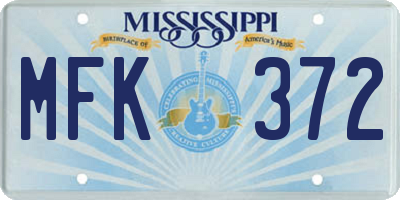 MS license plate MFK372