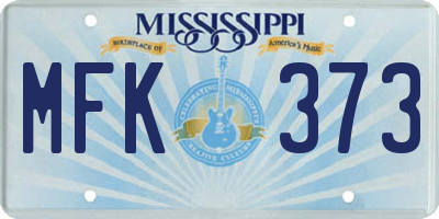 MS license plate MFK373