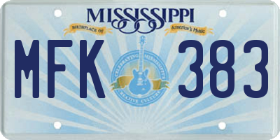 MS license plate MFK383