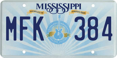 MS license plate MFK384