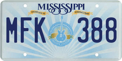 MS license plate MFK388