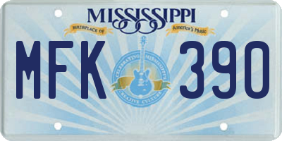 MS license plate MFK390