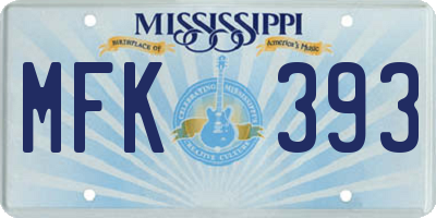 MS license plate MFK393