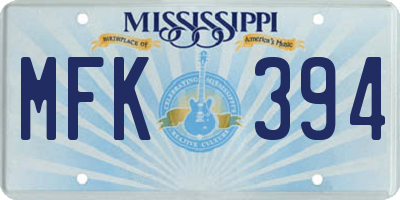 MS license plate MFK394