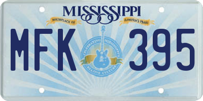 MS license plate MFK395